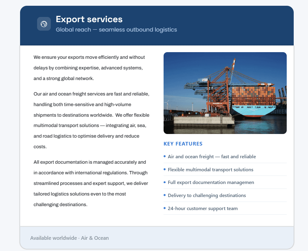 Total Logistics project detail 2